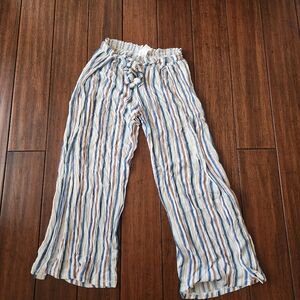 Becca Striped Open Bottom Pants. Size Small